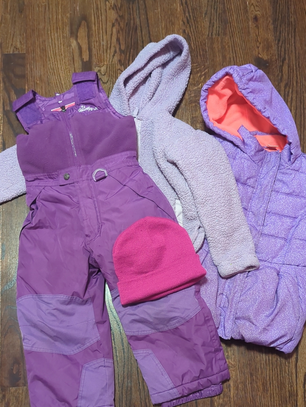 Purple Girls Winter Bundle 4t Snow Gear Snow Bibs Winter Coat Sweater Hat